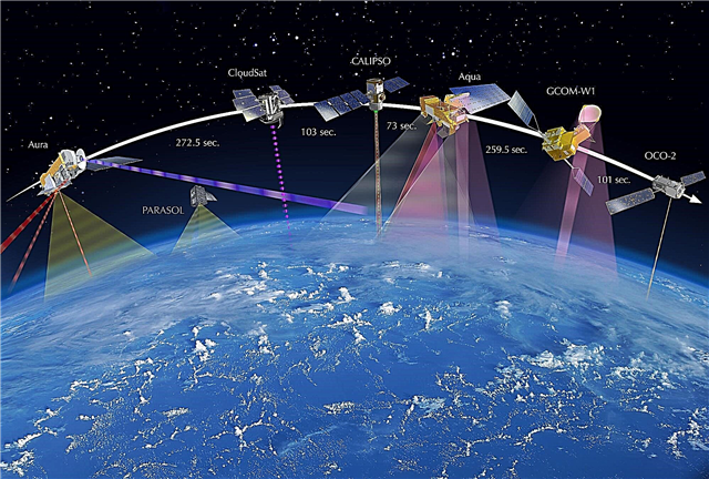 NASAs kuldioxid drivhusgasobservator fanger 'første lys' i spidsen for det internationale 'A-tog' af jordvidenskabelige satellitter