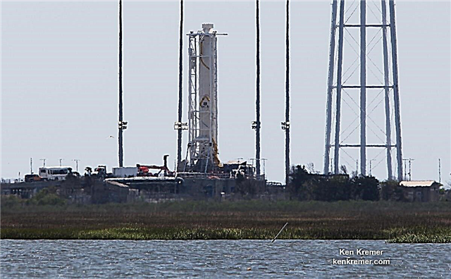Antares renacido criado en la plataforma de lanzamiento de Virginia para la prueba de motor crucial del 31 de mayo