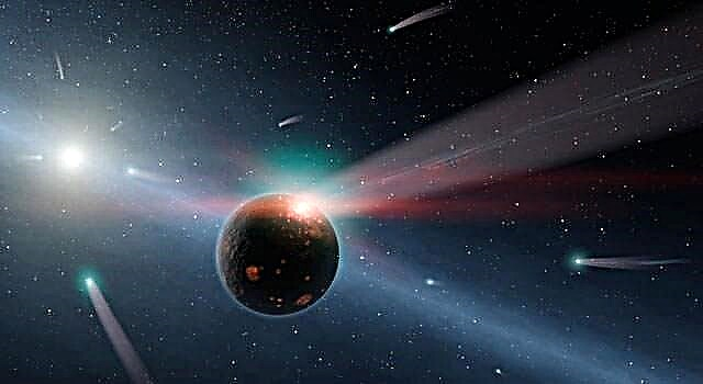 Evidências de um bombardeio pesado tardio ocorrendo em outro sistema solar