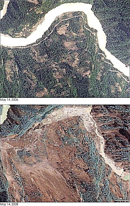 Vairāk satelītattēlu no Ķīnas zemestrīces