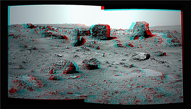 Impresionante jardín de rocas en 3D en Marte