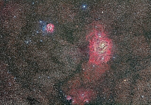 Profundo y ancho: Impresionante vista amateur de la laguna y las nebulosas trífidas