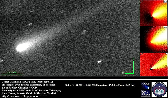Komeetta ISON ja Mars kuvasivat yhdessä läheisen lähestymistavan aikana