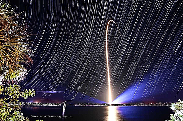 لقطة فلكية مذهلة تلتقط إطلاق صاروخ ملهم من وكالة ناسا وسط مسارات النجوم - معرض الصور
