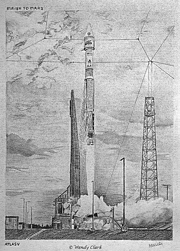 Le dessin original du lancement de MAVEN est un retour aux premiers jours de l'exploration spatiale