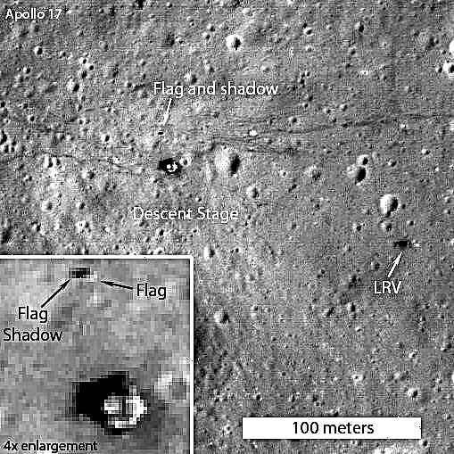 Flagg som fremdeles står på flere landingssteder på Apollo på månen