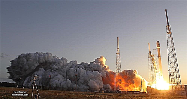 SpaceX Falcon 9 oslňuje dramatickým startem západu slunce SES-9 - foto / video galerie