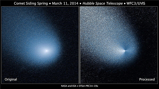 Mars-Bound Comet Siding Spring klíčící více trysek