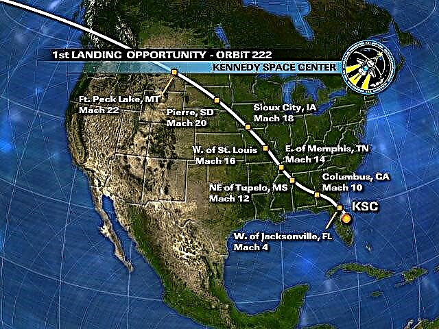 Das Shuttle wird am Montagmorgen über das Herz der USA fliegen