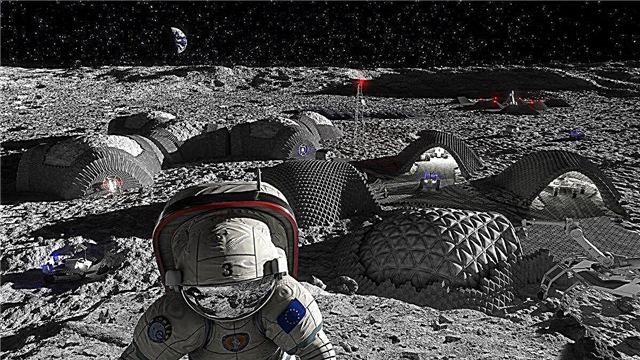 Визија Европе о будућности месечне базе. Направљен од Месечне прашине.