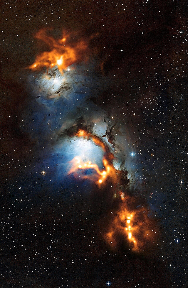 Vackert, glödande damm i Orion