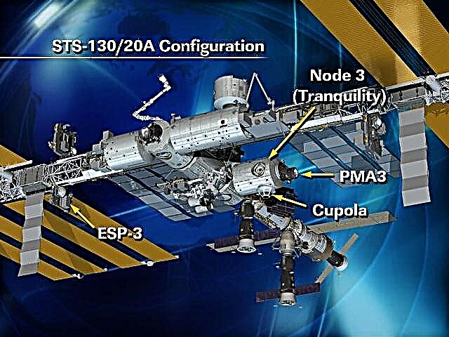 Cesta uvolněná pro STS 130 pro připojení modulu Tranquility