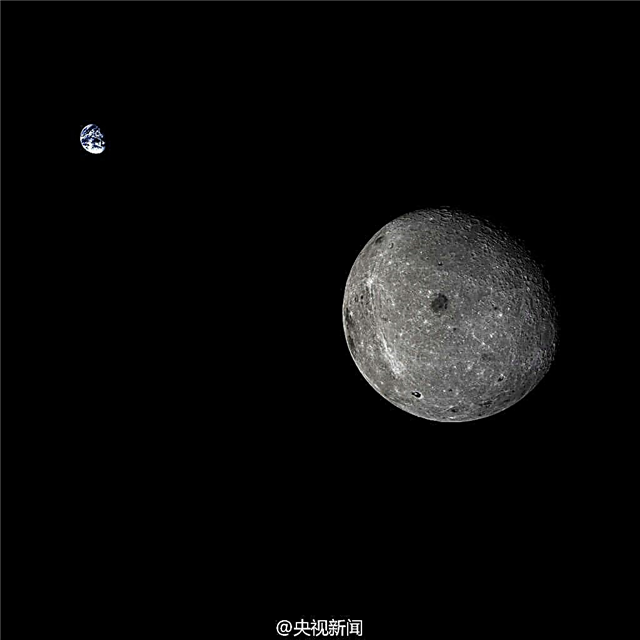 Nave espacial chinesa de teste tira fotos incríveis da Terra e da Lua juntas