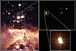 NGC 6357에 포함 된 헤비 스타