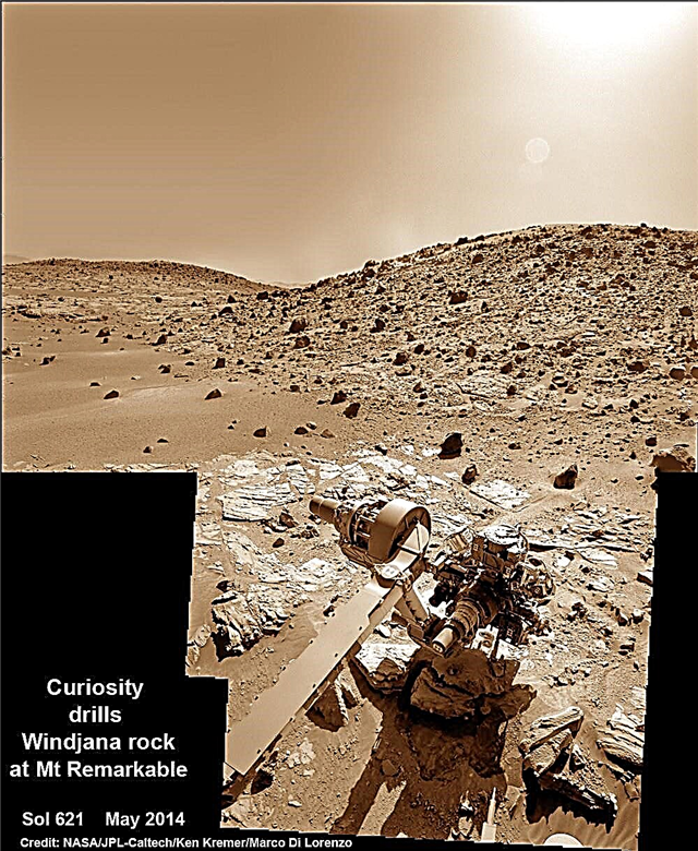 NASA's Curiosity Rover boort diep in 3rd Martian Rock voor bemonsteringsanalyse