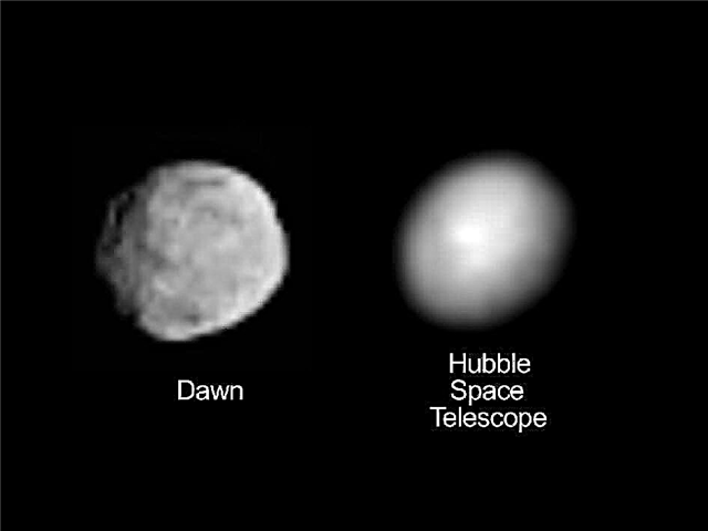 Morgendämmerung nähert sich Asteroid Vesta, während die Ansichten Hubble überschreiten