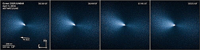 Rock alrededor del reloj del cometa con Hubble