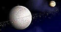 Anéis detectados em torno da ema da lua de Saturno
