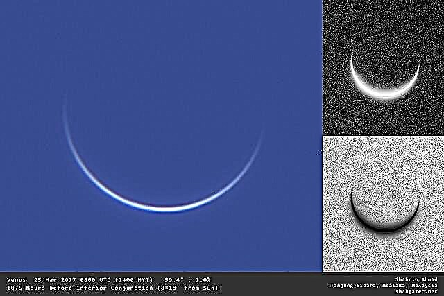 Beobachten Sie die rotierenden Hörner der Venus im Morgengrauen