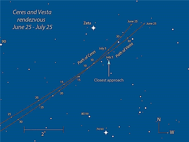 Cerere e Vesta convergono nel cielo il 5 luglio: come vederlo