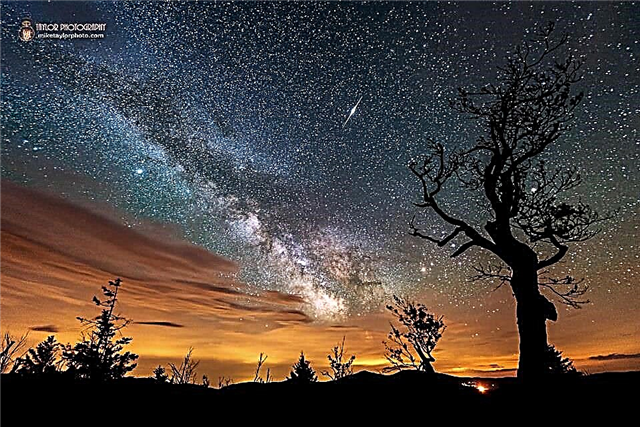 Nature et homme en une seule astrophoto: iridium flare, voie lactée, nuages ​​et pollution lumineuse