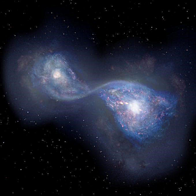 Il primo esempio di fusione di galassie mai trovato