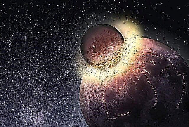 Toen de inslag die de maan creëerde, plaatsvond, was de vroege aarde nog steeds een bol magma