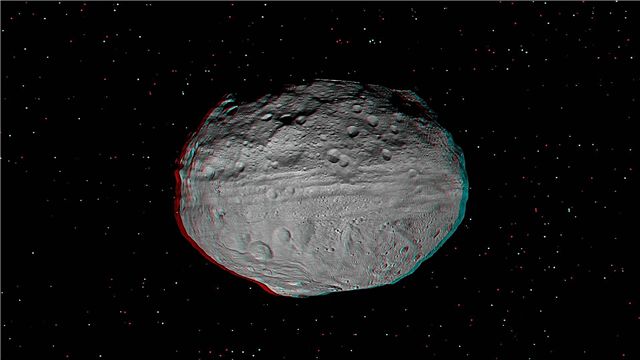 Asteroid Vesta schwebt in hochauflösender 3D-Darstellung im Weltraum