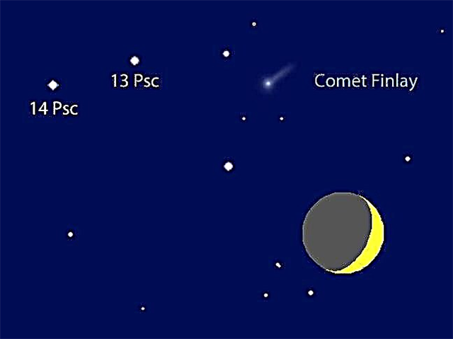 Veja uma rara conjunção lua-cometa esta noite