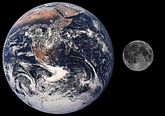 القمر مقارنة بالأرض