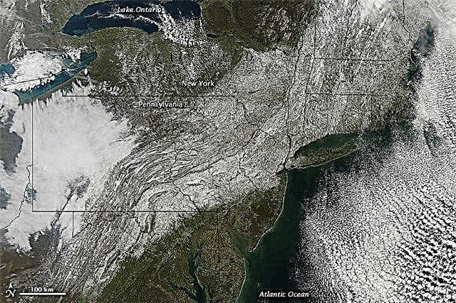 Satellitenbild des 'Snowtober'-Sturms