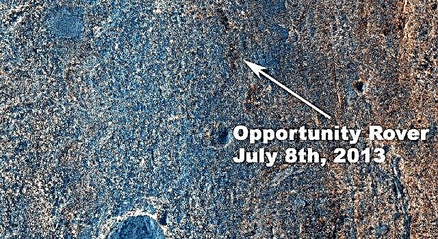 Visualização de satélite mostra oportunidade da Mars Rover ainda trabalhando duro 10 anos depois