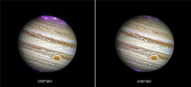 Слънчеви бури възпламенете Аврора на Юпитер