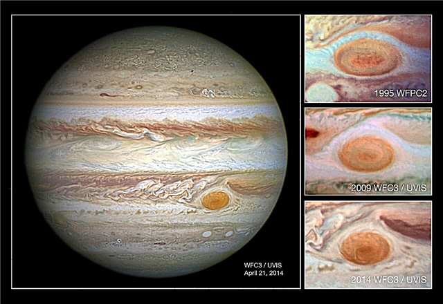 Hubble vede punctul roșu al lui Jupiter pentru a reduce dimensiunea