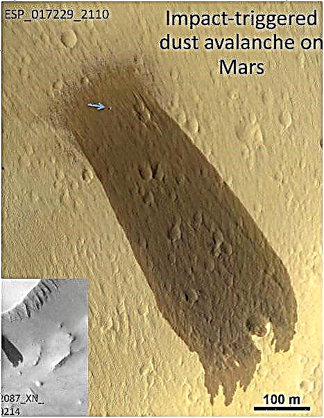 A mais recente avalanche de Marte provavelmente desencadeada pelo evento de impacto