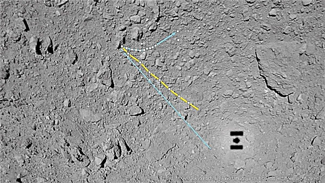 Ceļš, kuru MASCOT veica visā asteroīdā Ryugu 17 dzīves stundu laikā