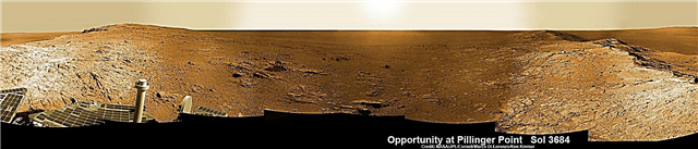 Oportunidade aparece de 'Pillinger Point' - honrando o cientista britânico de Marte do Beagle 2, onde a água antiga corria
