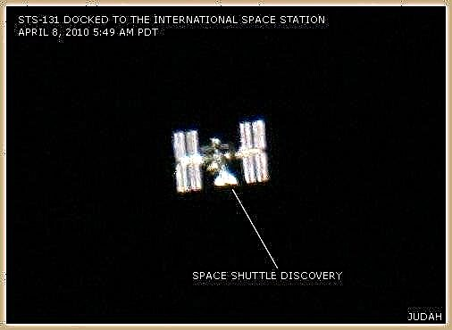 ISS ve Docked Disovery Çarpıcı Bakış - yerden!