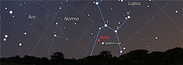 चमकीला दूरबीन नोवा लुपस में खोजा गया