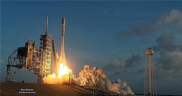 „SpaceX“ sprogdina pirmąjį palydovą į orbitą - paleiskite ir nusileiskite nuotraukų / vaizdo įrašų galeriją