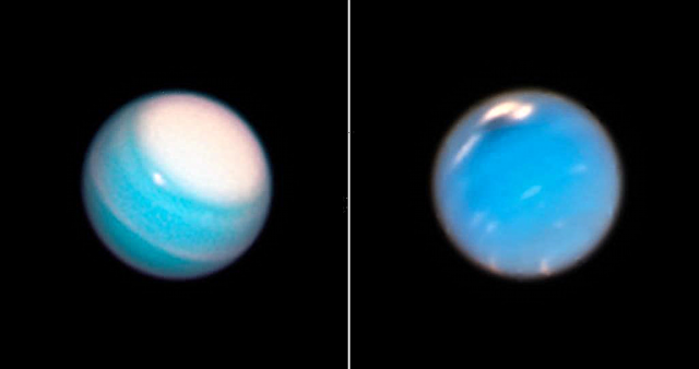 Хаббл демонстрирует атмосферу Урана и Нептуна