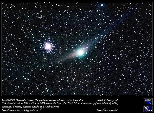 Bela conjunção: o cometa Garradd encontra M92
