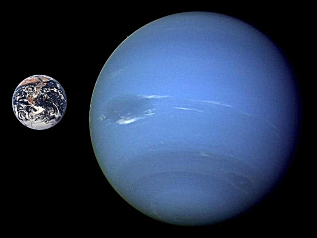 Neptuno comparado con la tierra