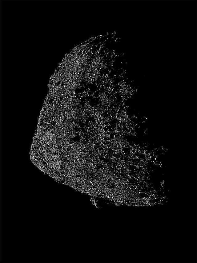 Detta är den närmaste OSIRIS-REx har fått Bennu. Bara 680 meter över Asteroiden