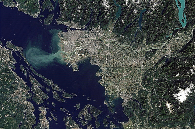 Fotografie prin satelit din Vancouver și râul Fraser