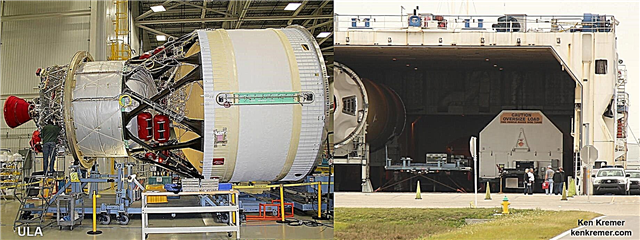 1-asis SLS etapas atvyksta į Kyšulį NASA „Orion Megarocket“ Mėnulio paleidimui 2018 m