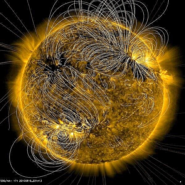 Úžasný obrázek: Mapa čar magnetického pole Slunce