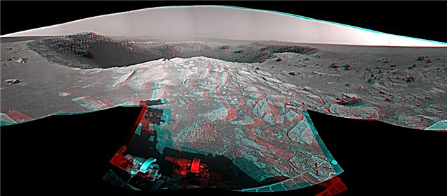 Vistas deslumbrantes em 3 D de cratera marciana e minerais hidratados em Santa Maria