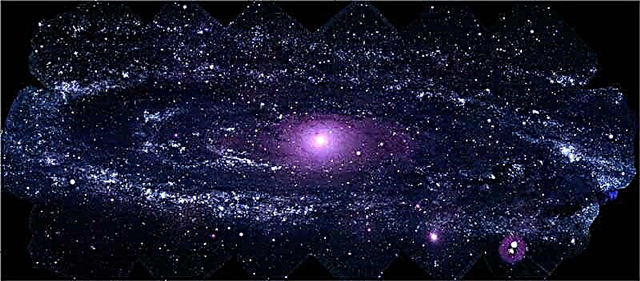Najlepší pohľad na Andromeda v ultrafialovom svetle