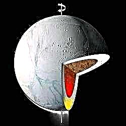 Encelado de la luna de Saturno volcado
